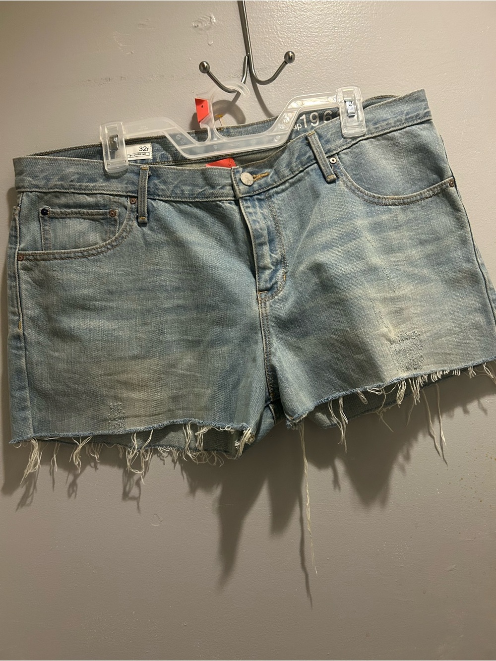 GAP Women's Light Blue Distressed Denim Cutoff Shorts